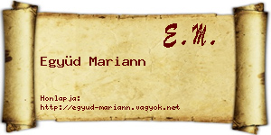 Együd Mariann névjegykártya