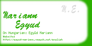 mariann egyud business card