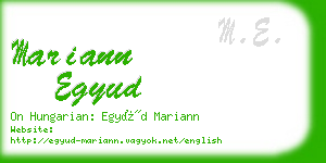 mariann egyud business card